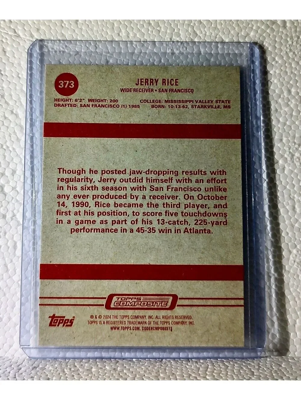 Jerry Rice 2023 Topps NFL #373 Football Card San Francisco 49ers